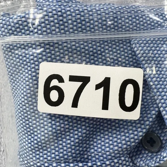 Mizzen+Main‎ Leeward Performance Dress Shirt Blue Pattern Standard Fit X-Large